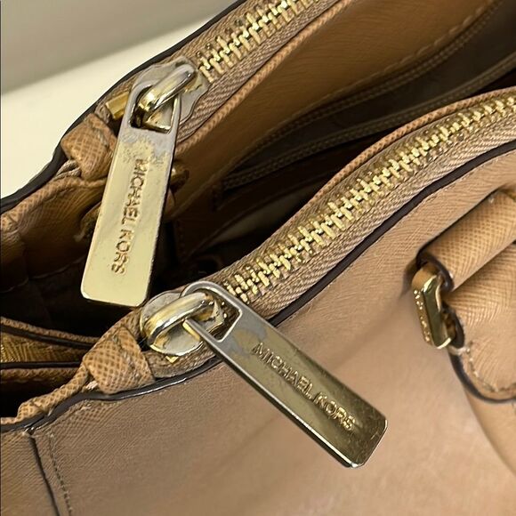 Michael Kors Saffiano LeatherTan Satchel with Gold Hardware - Picture 14 of 16